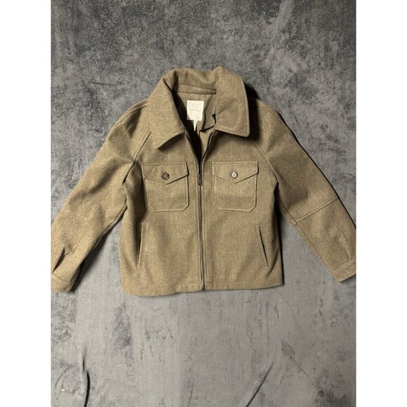 Avec Les Filles Relaxed Collared Zip Pocket Jacket L - Picture 1 of 8